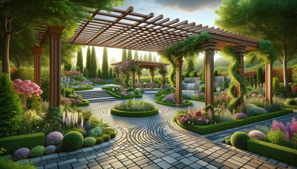 A Pergola Design for Terrace that blends with landscape