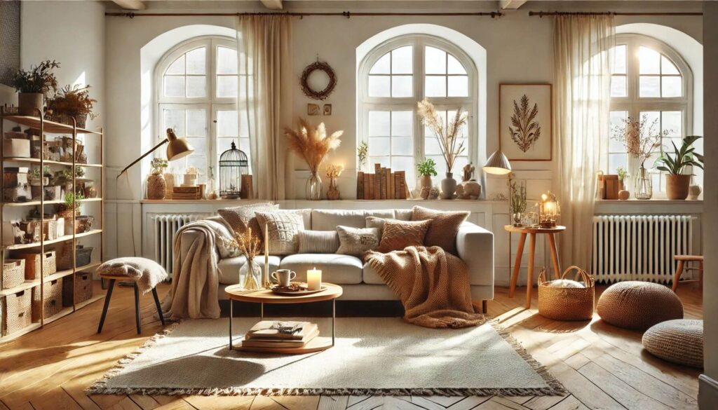 Cozy Hygge design in Scandinavian Living Space