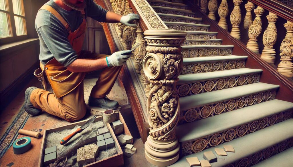 Restoring Old Front Stairs Decorative Elements