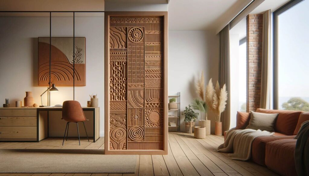 Terra cotta partitions bring warmth and natural beauty