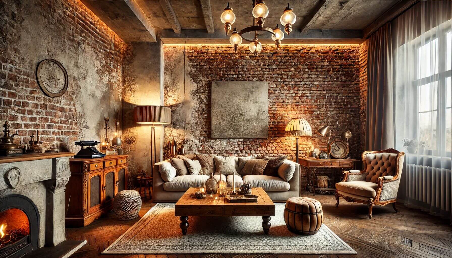German schmear interior brick wall: A rustic elegance for your home