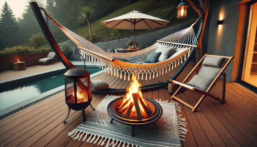 Hammock and Fire Pit Combo