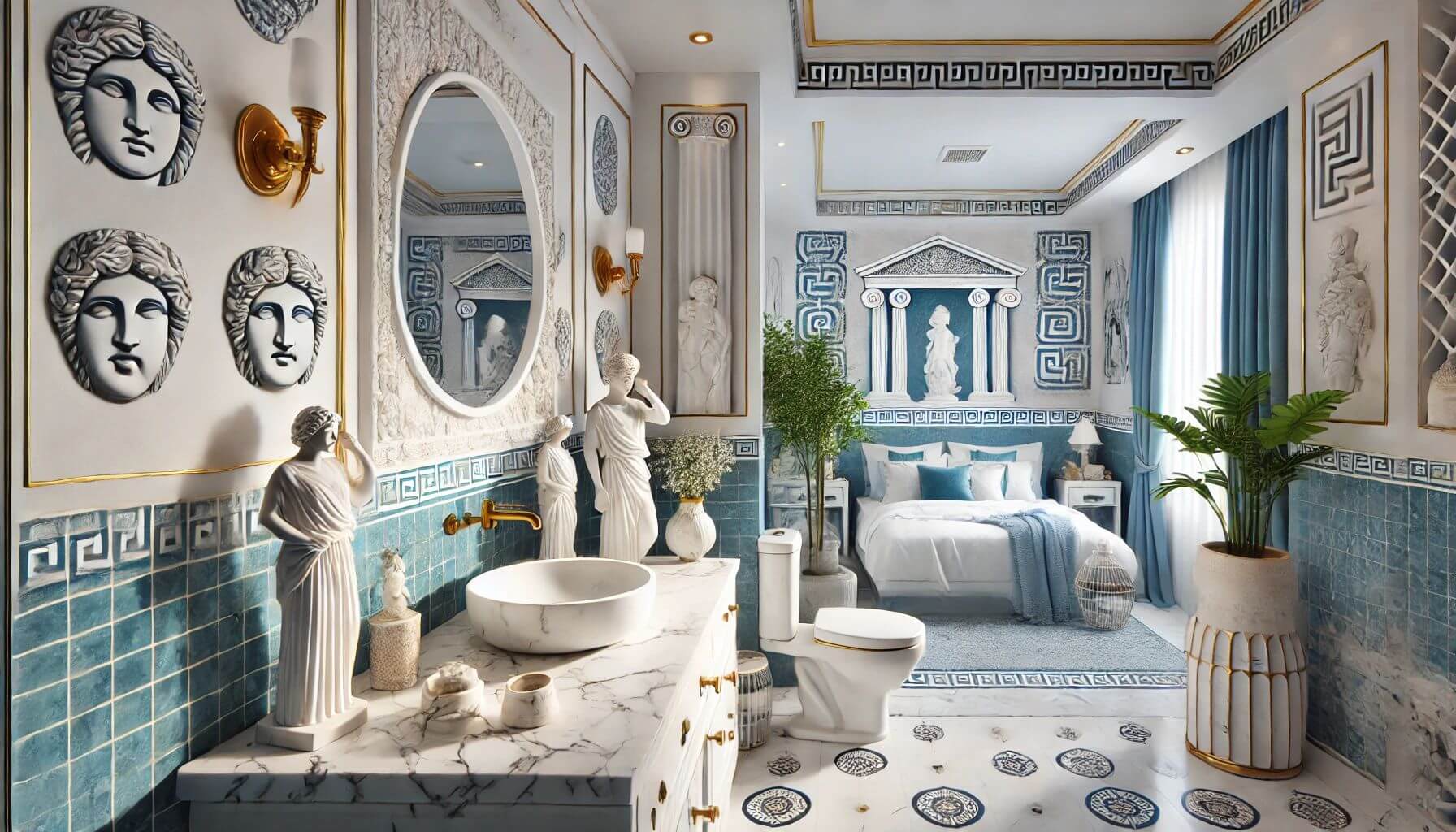 How to Create a Grecian Bathroom to Complement Your Bedroom