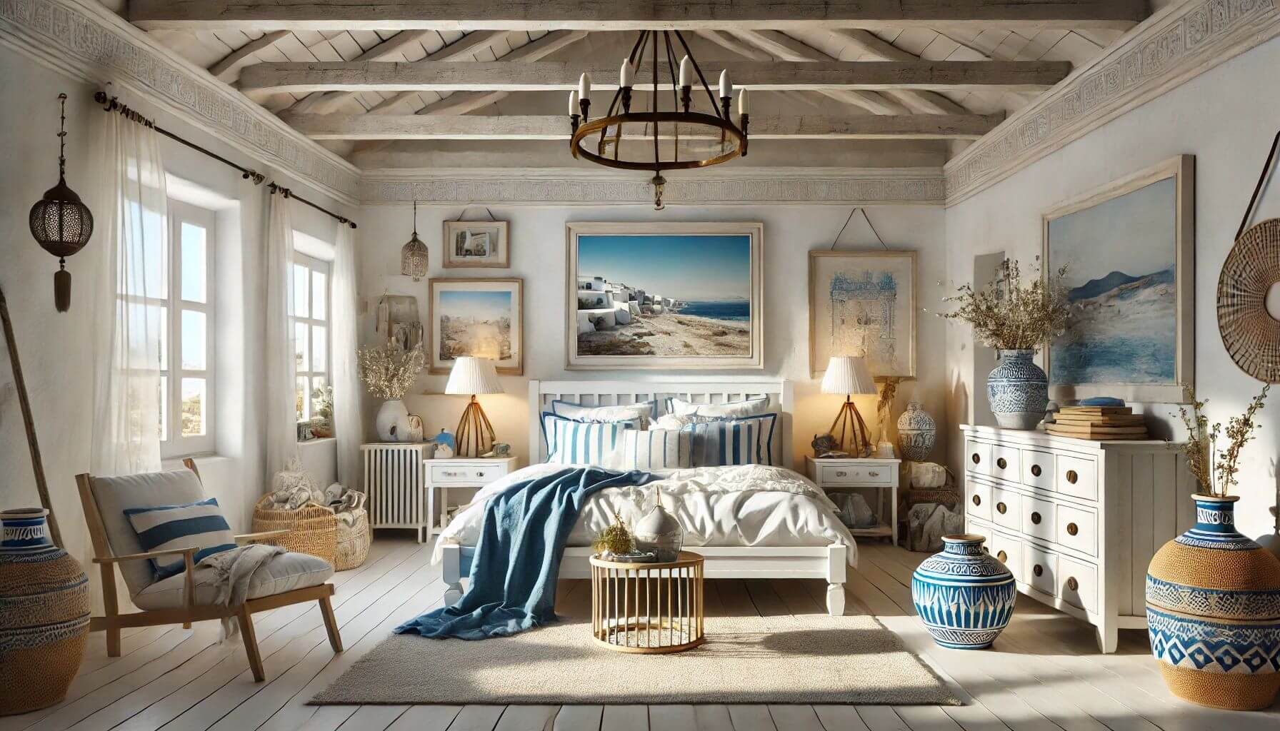 How to Style Your Bedroom Like a Greek Island Villa