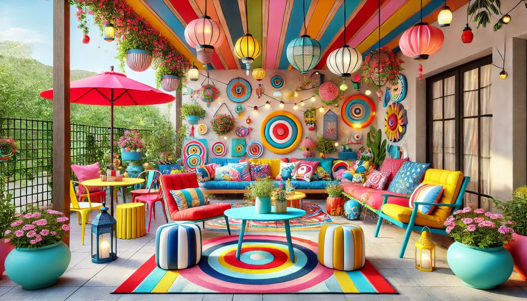 Colorful Creations Vibrant Hues for Playful Patio Spaces