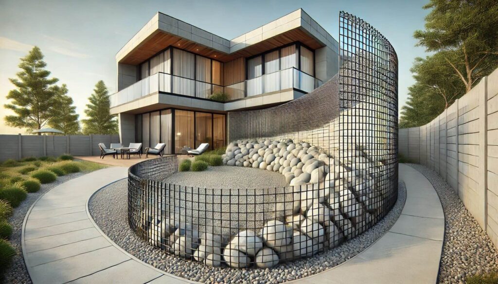 Curved Gabion Wall