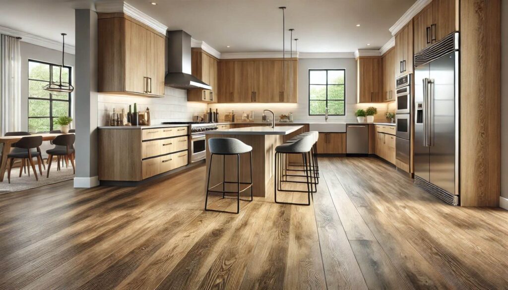 Foxtail Oaks Waterproof Laminate flooring in modern kitchen