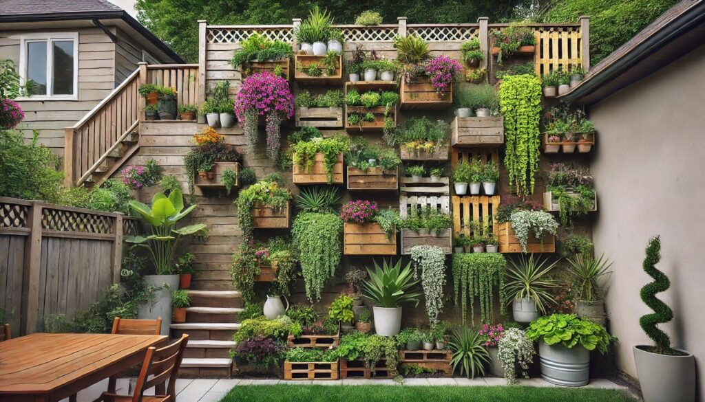 Vertical Garden in backyard hill