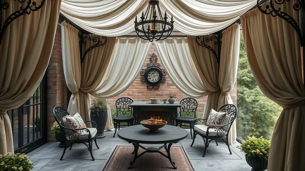 Gothic patio Dramatic drapery