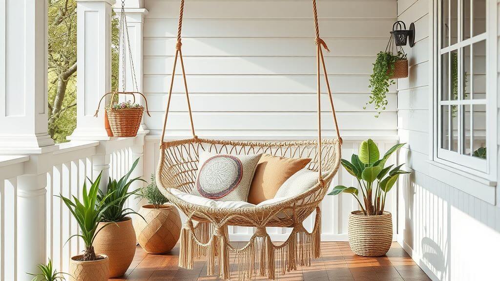 Macrame Swing or Chair Porch Bohemian Style