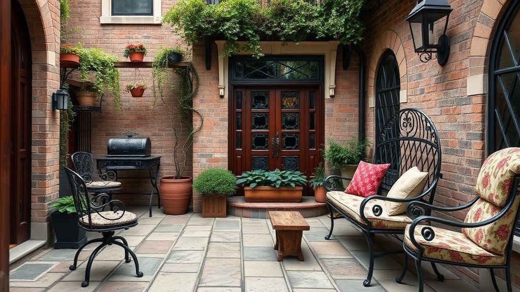 No gothic patio is complete without wrought iron furniture