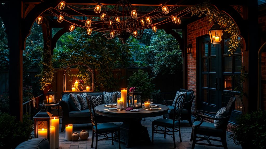 Right ambiance for your gothic patio Candles and lanterns