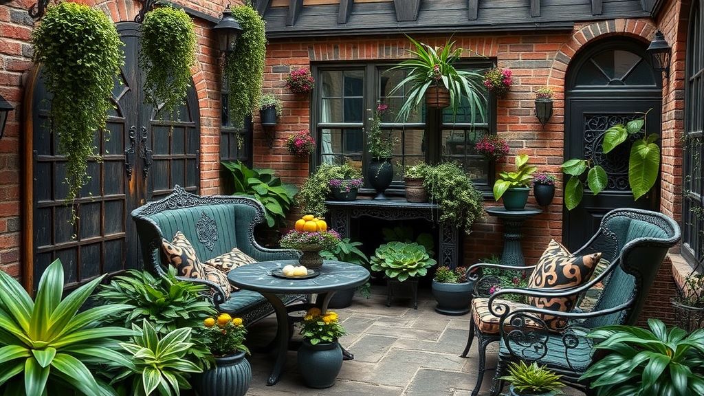 Right plants can really enhance your gothic patio atmosphere