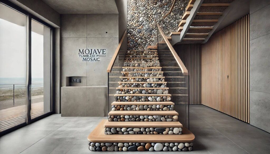 Staircases canvas for Mojave Tumbled Pebble Mosaic