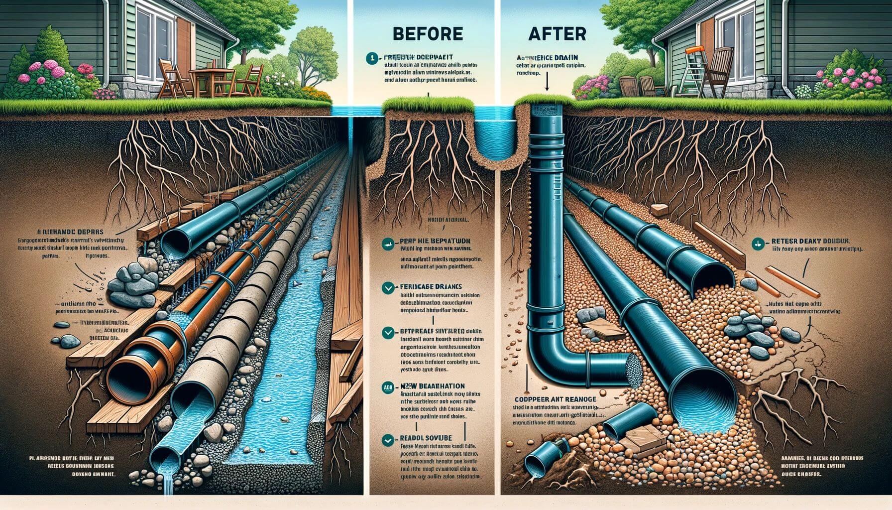 French drain system diagram