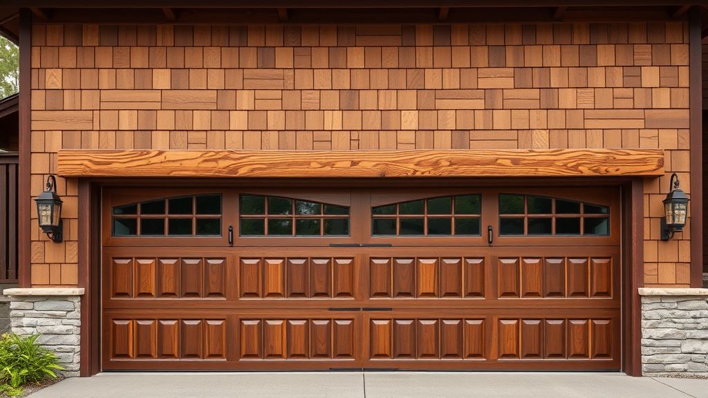 A well-executed horizontal wood accent over your garage door