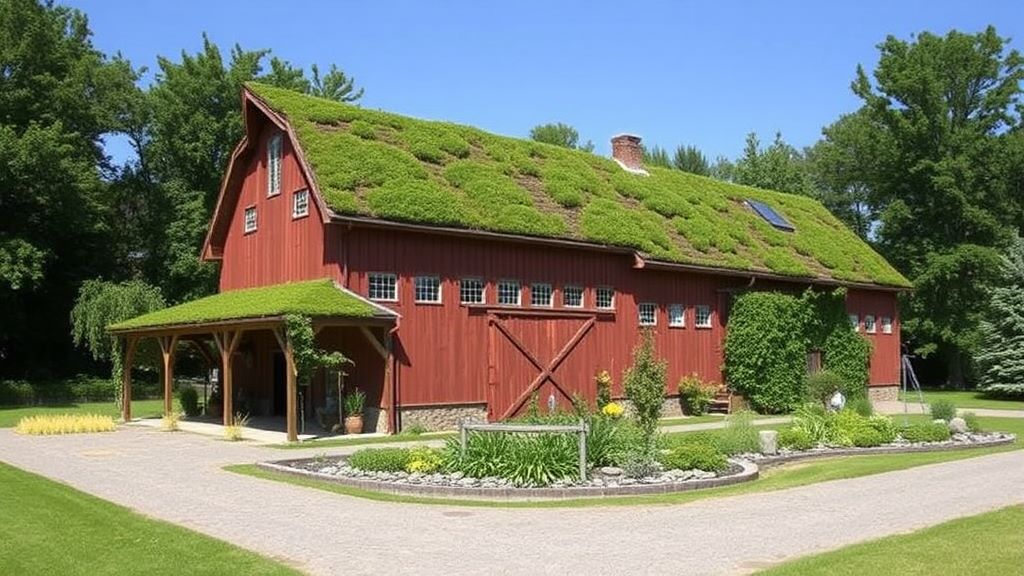 Eco-Friendly Living Roof Barn