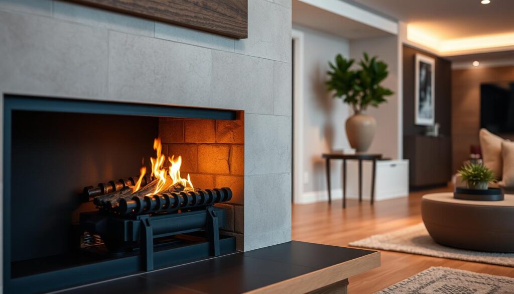 Fireplace grate integrated with home decor