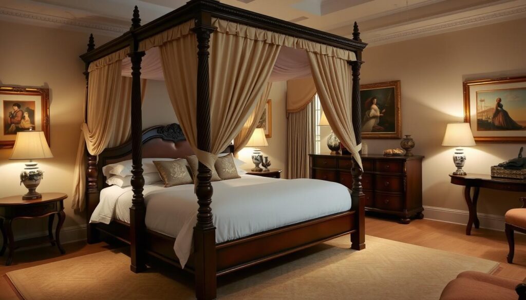 Four poster bed king styling