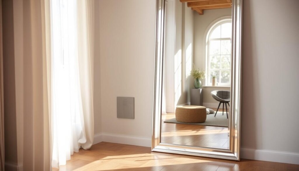 Full-length floor mirror for room expansion