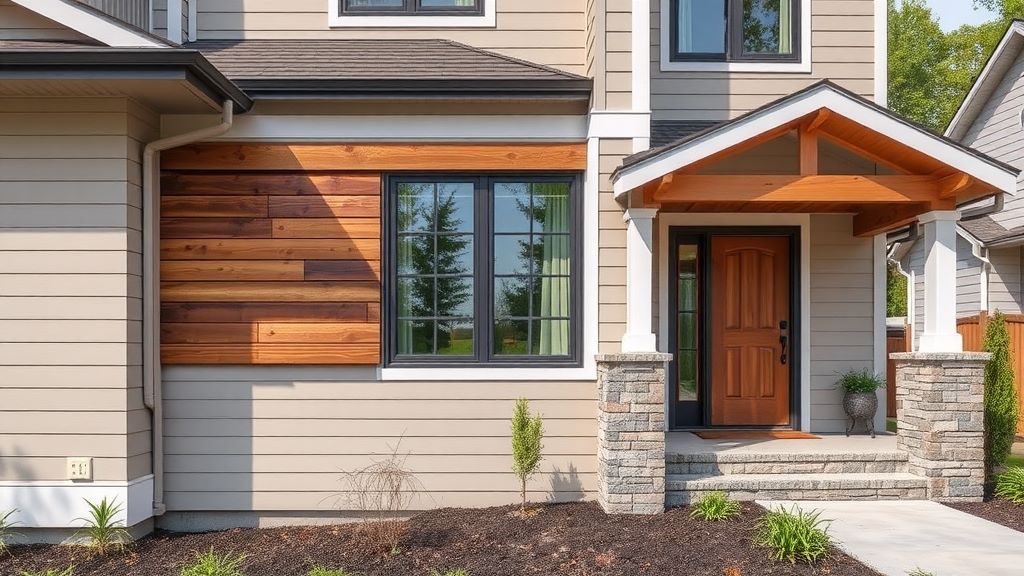 Horizontal wood accent other elements home’s exterior