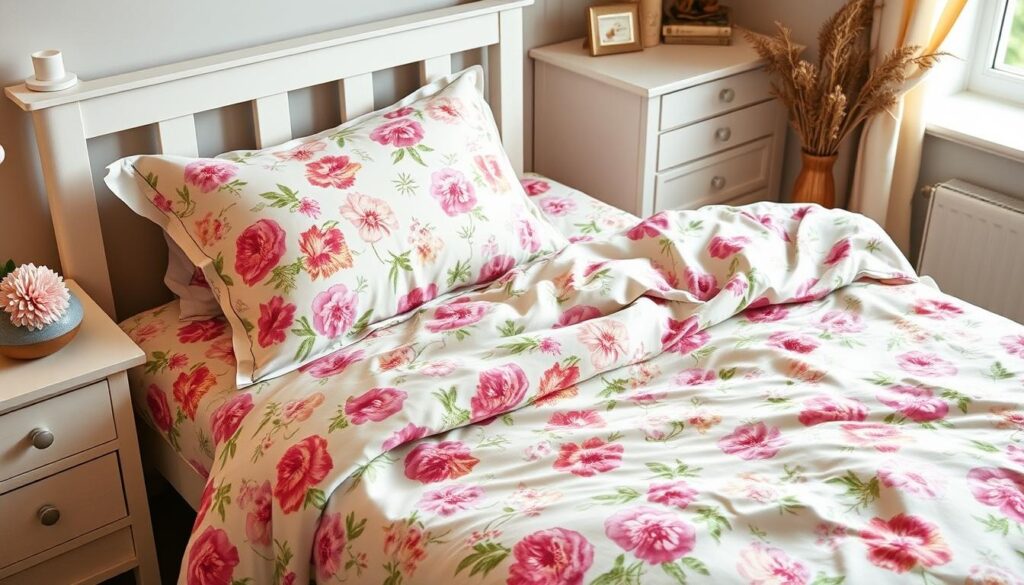 Jersey knit floral sheets for twin beds