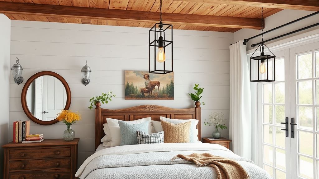 Lantern pendant lights Country Farmhouse ceiling light fixtures for your bedroom