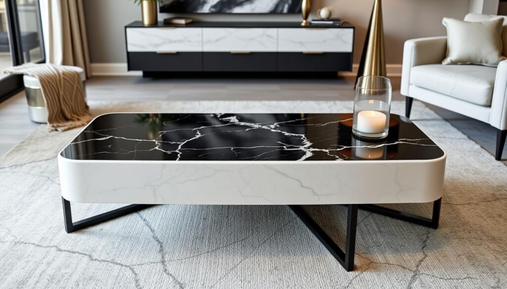 Marble coffee table with durable construction