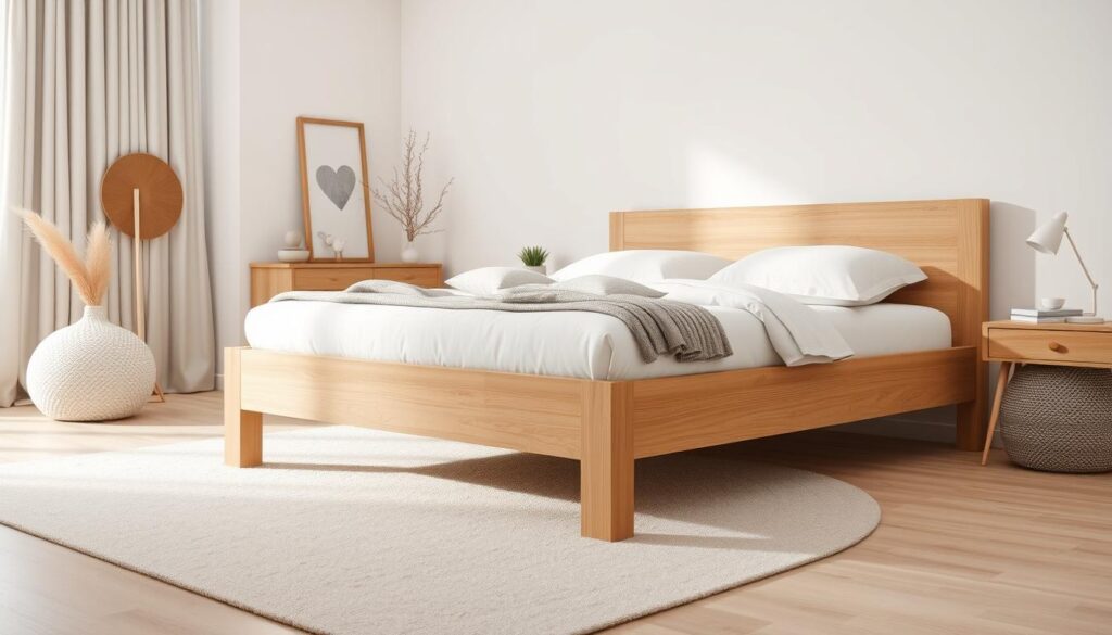 Minimalist platform bed features