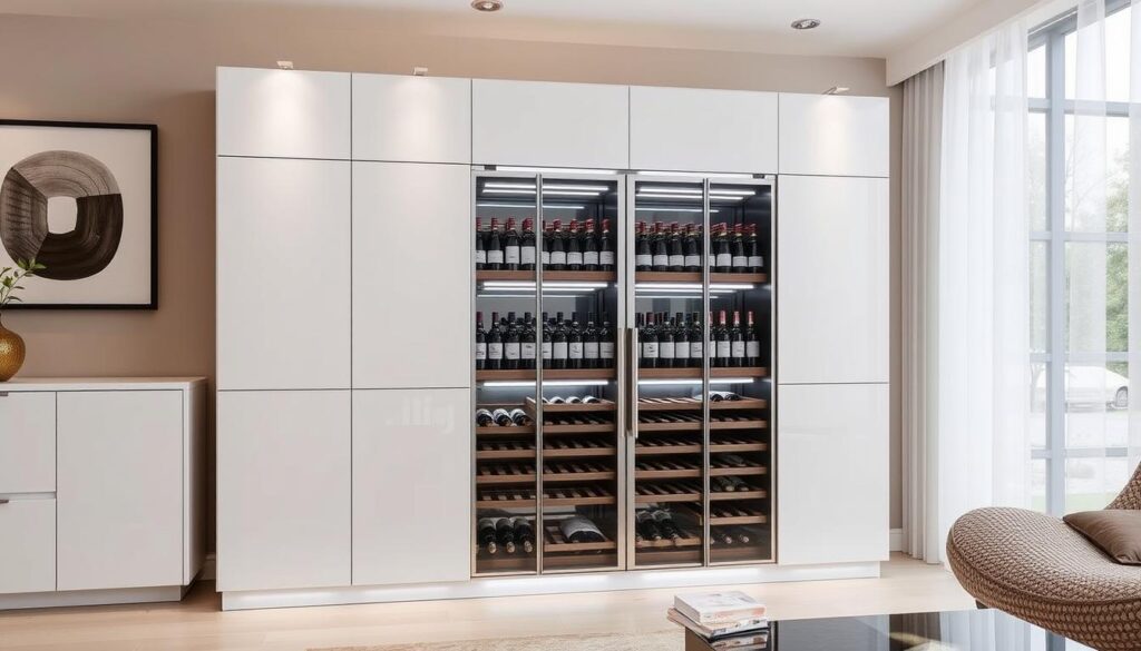 Modern styled white wine cabinet