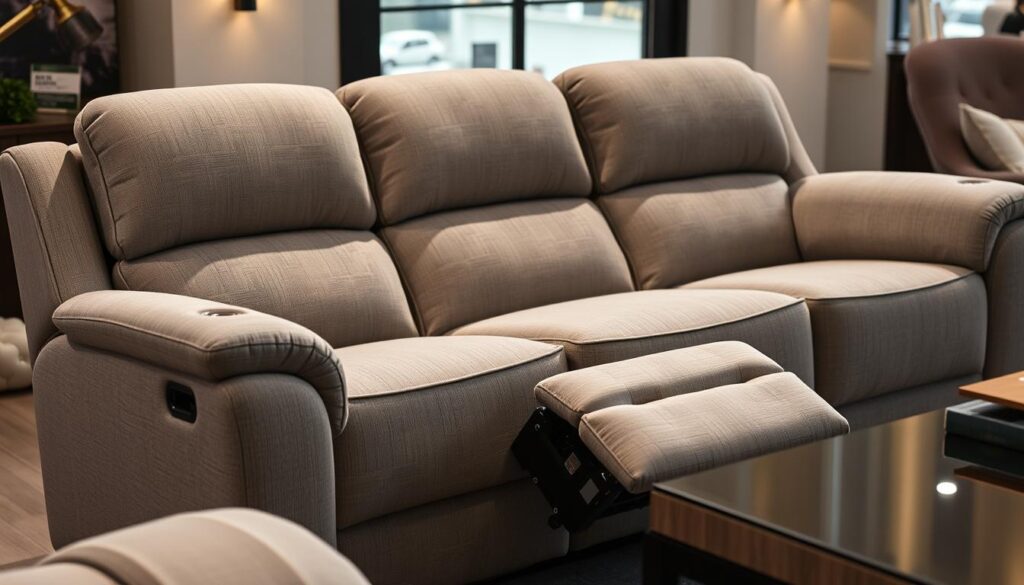 Power reclining sofa with pillow backs