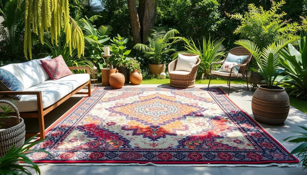 Recycled plastic rugs for outdoor use