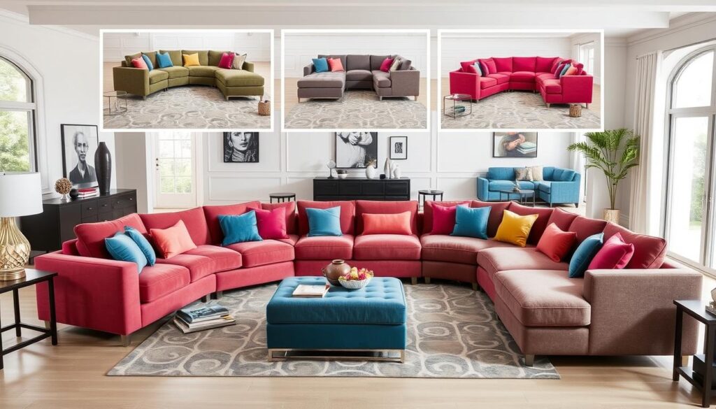 Reversible sectional sofa layout options