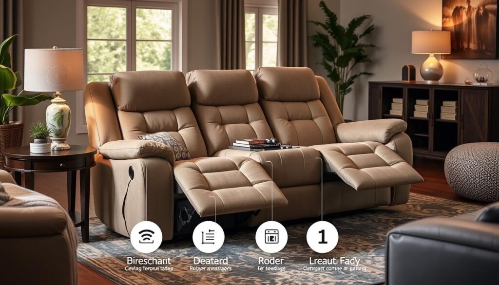 Rocking power reclining loveseat comfort technologies