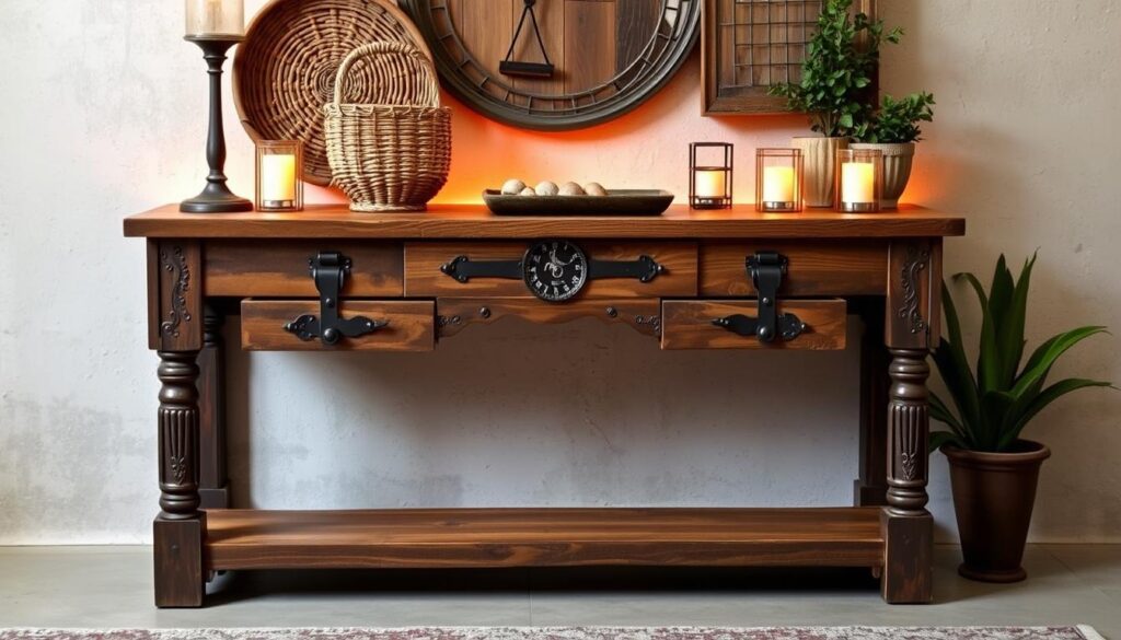 Rustic entryway console table