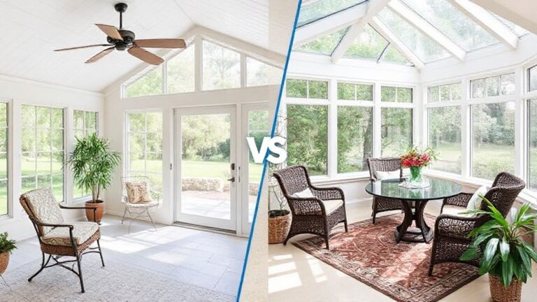 Side by side image of Florida Room vs Sunroom How to Choose the Perfect Space