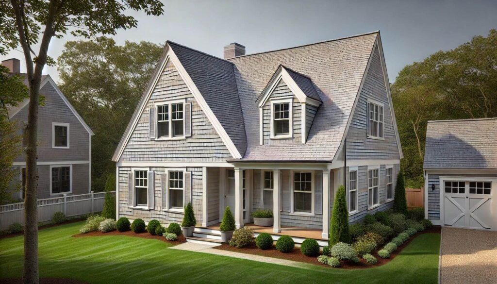 Soft Gray Shake Vinyl Siding Options for New Cape Cod House