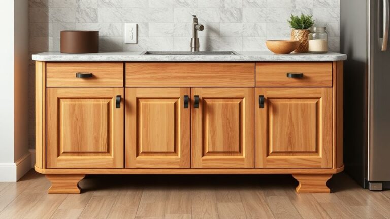 Solid Wood Kitchen Cabinet Sideboard With Granite Top