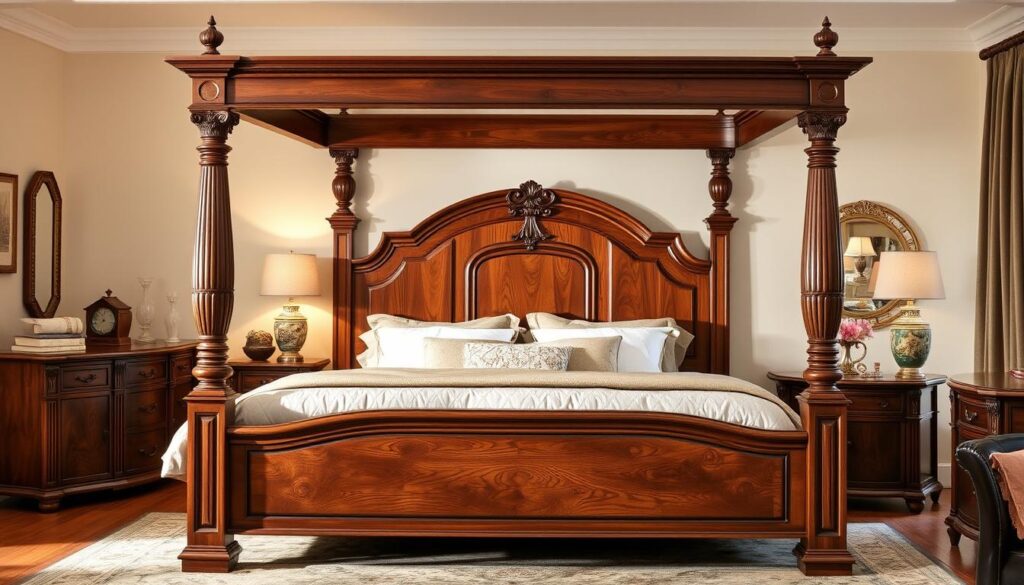 Solid wood four poster beds