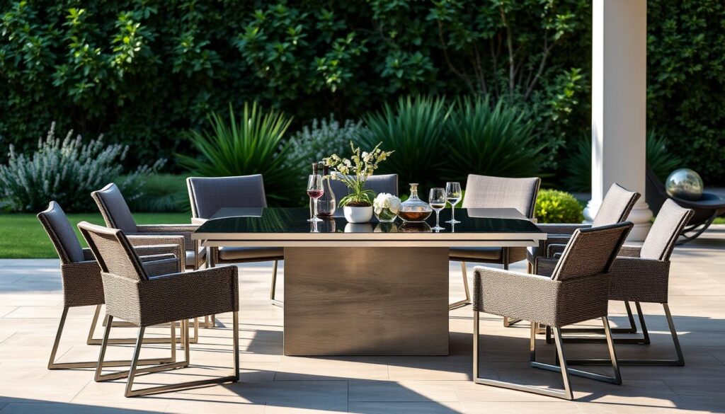 Square outdoor dining table