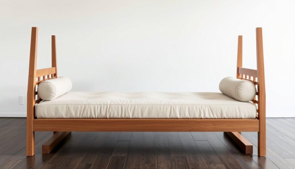 Teak construction of George Oliver Decambra Sling Daybed