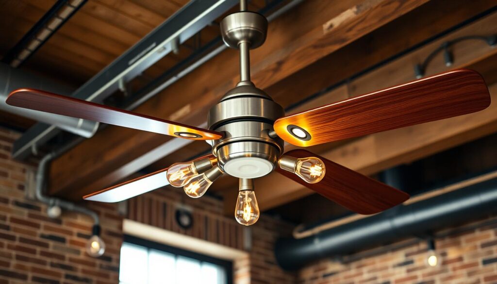 Trent Austin Designs ceiling fan with industrial style