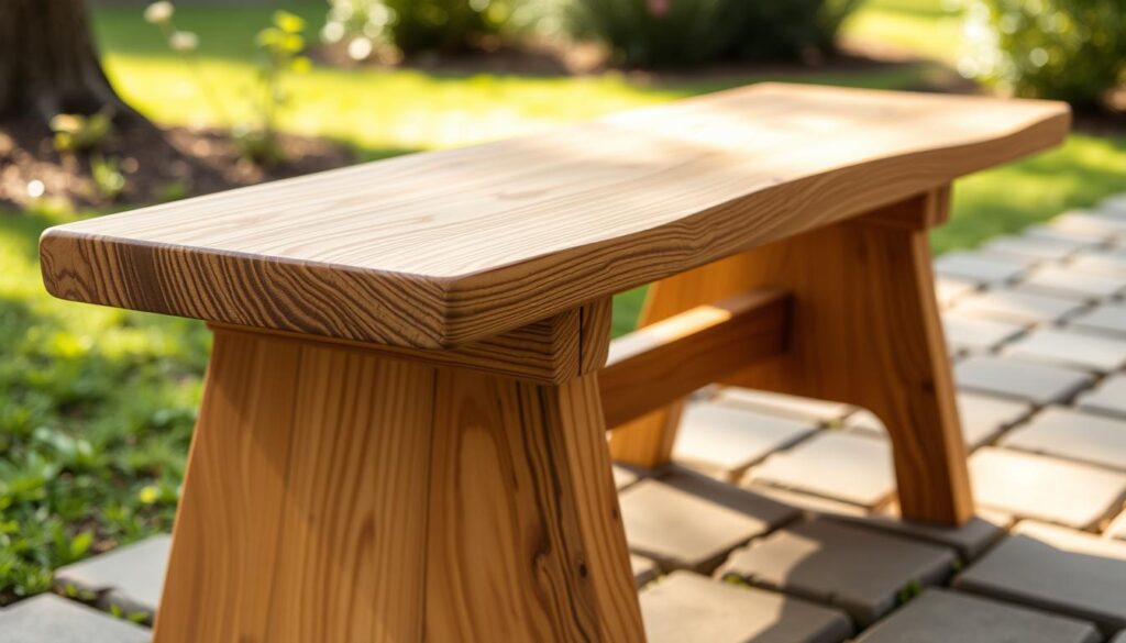 Wood bench with quality construction