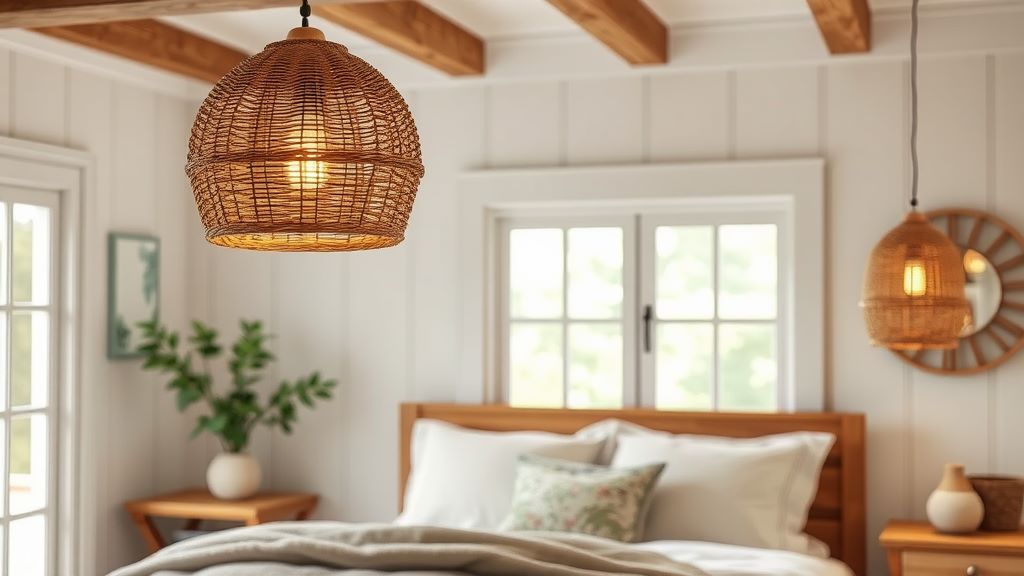 Woven basket light fixtures