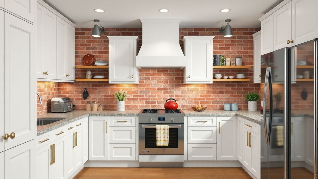 best appliances for your white cabinet and brick corean kitchen