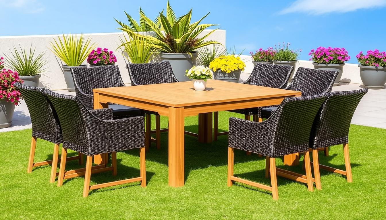 bronislovas 8 - person square outdoor dining set