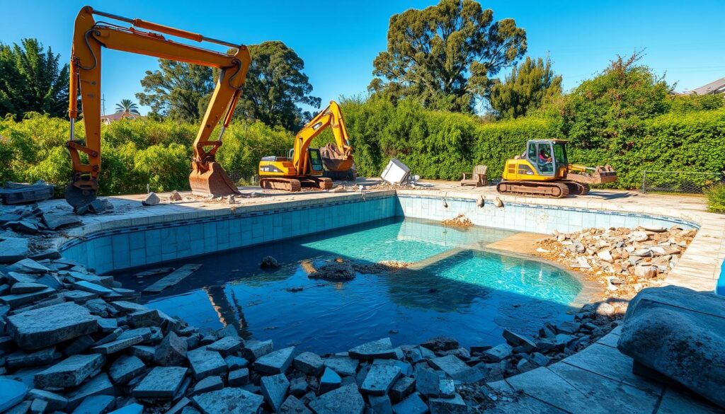 demolition swimming pool