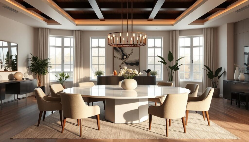 dining room layout with 72 round table