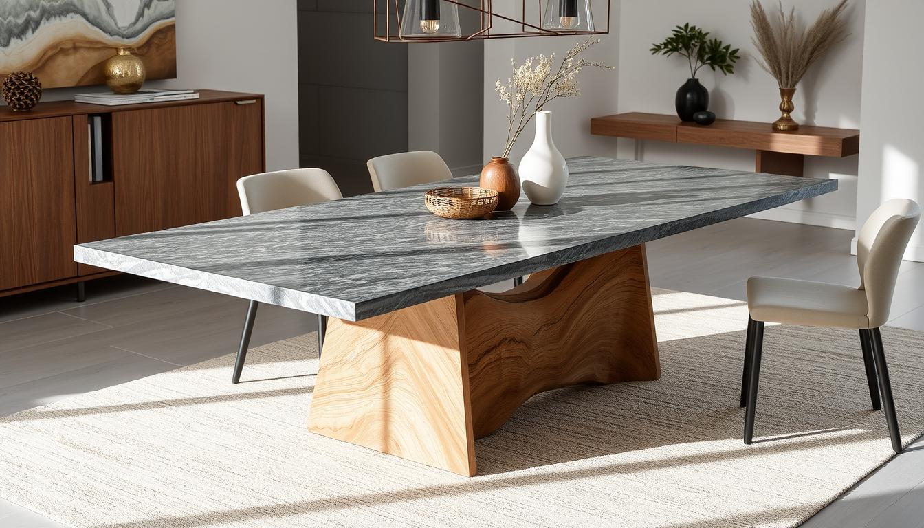 dining table sintered stone wood