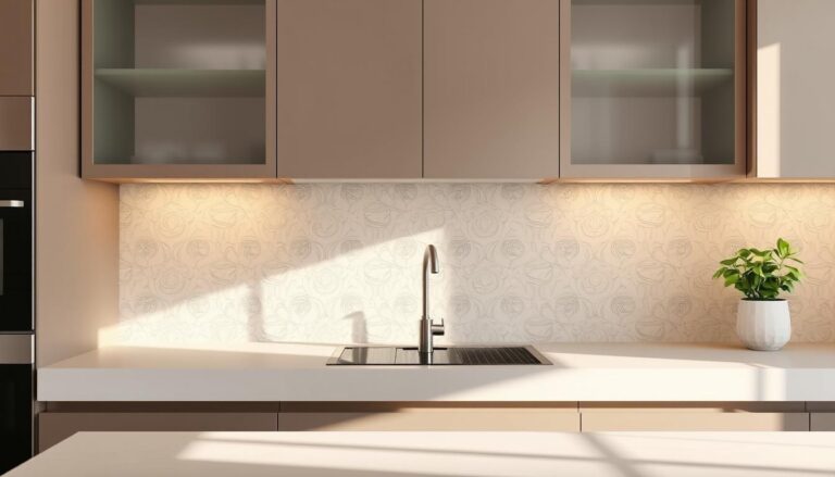 embossed backsplash tile kitchen